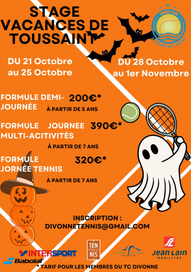 Stage vacances de Toussaint